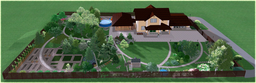 Сад с существующими природными посадками