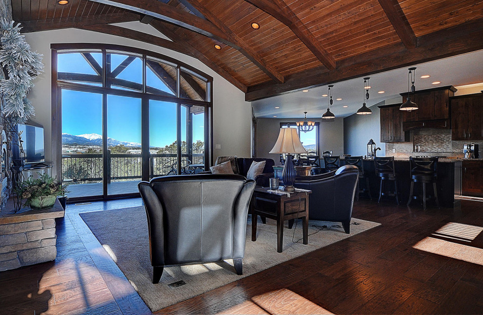 Inspiration for a rustic home design remodel in Denver