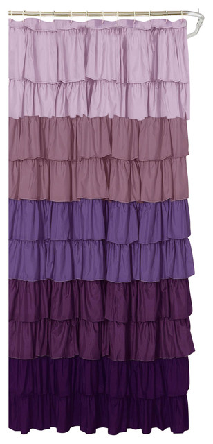 Flamenco Ruffle Shower Curtain 72 X70 Purple Contemporary Flamenco Ruffle Shower Curtain 72 X70