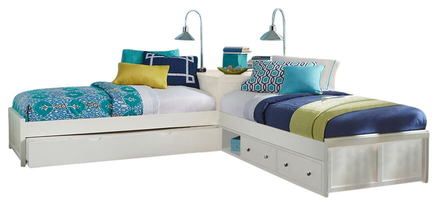 Larkin L-Shape Twin Size Corner Bed - Transitional - Kids Beds - by Totally Kids fun furniture ...