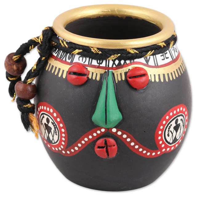 Handmade Green Nose Ceramic Mini Decorative Vase India