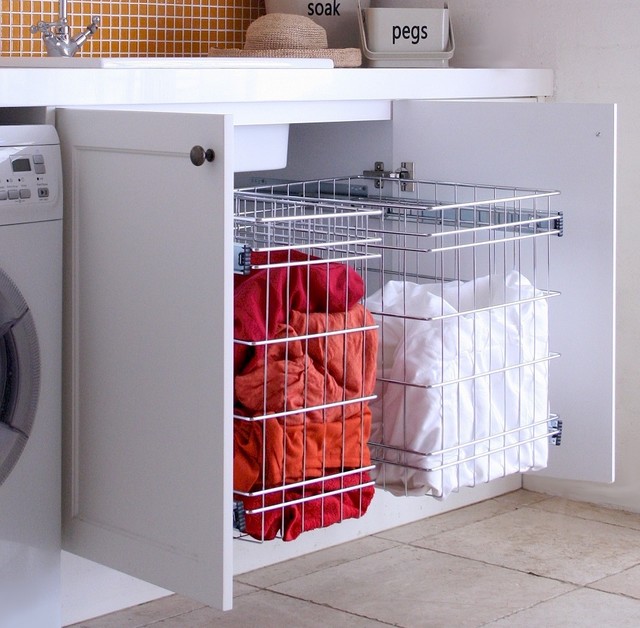 TANSEL Laundry Pull Out Wire Baskets modern-utility-room