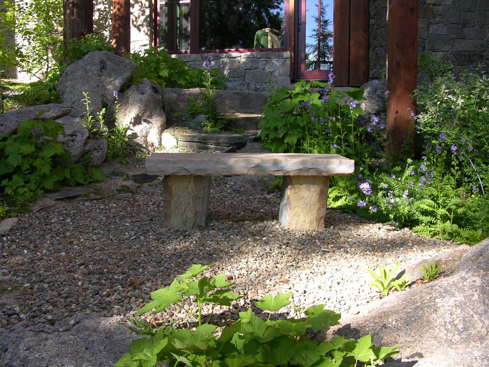 Inspiration for a country backyard partial sun garden in Sacramento.