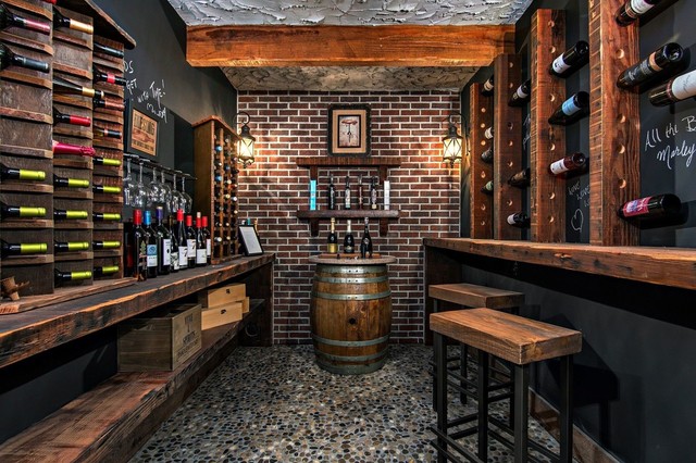 Rumson Luxury Estate Wine Cellar classique-cave-a-vin