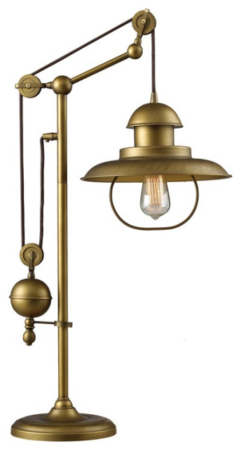 Elk Lighting 65100 1 Farmhouse One Light Adjustable Table Lamp Lamps By Hedgeapple Houzz Elk Lighting 65100 1 Farmhouse One, Farmhouse Table Lamp Bronze