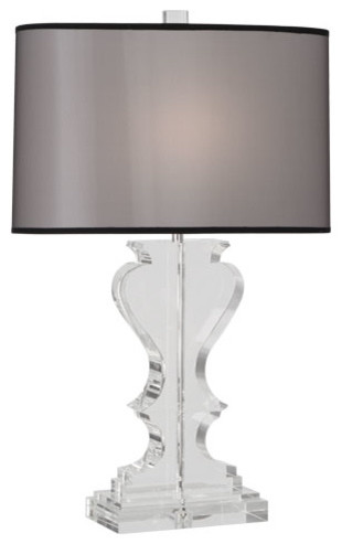 Robert Abbey Williamsburg Clear Table Lamp, Black Organza Shade