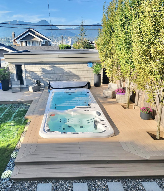 TimberTech Deck with Hot Tub contemporary-terrace