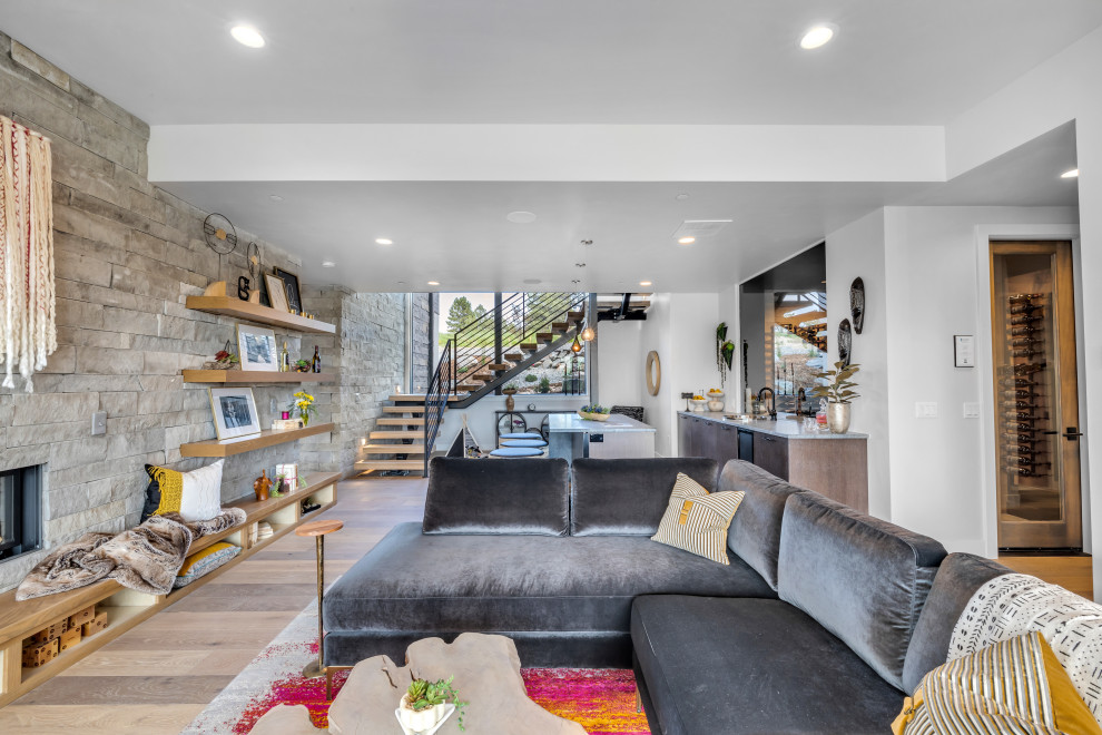 Inspiration for a large contemporary living room remodel in New York