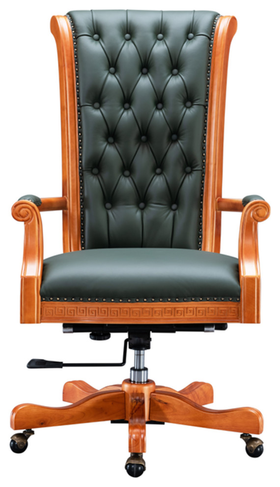 Genoa Wooden Leather Executive Chair Traditional Office Chairs by Infinity Furniture Houzz