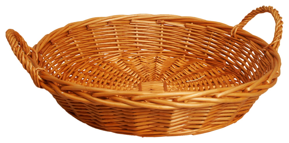 22 Round Willow Basket, Honey Stain