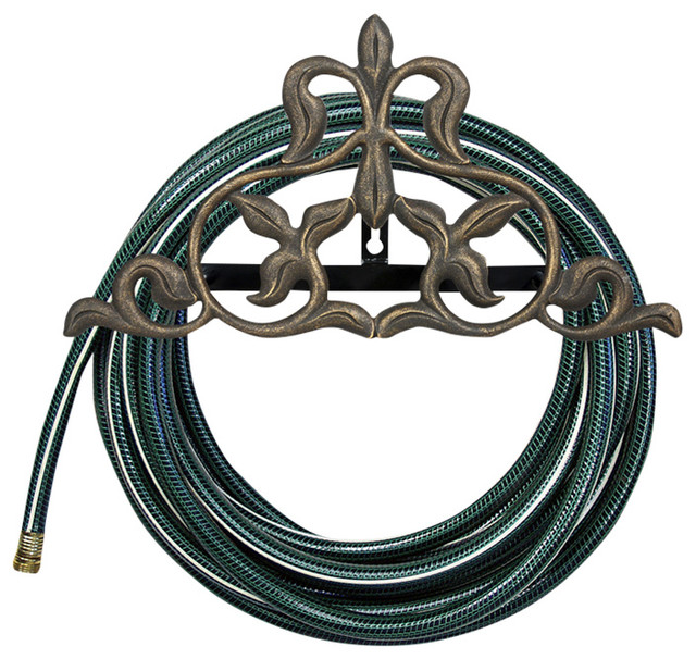 Fleur De Lis Hose Holder French Bronze Traditional Garden Fleur De Lis Hose Holder French Bronze Traditional Garden Reels By Whitehall Products