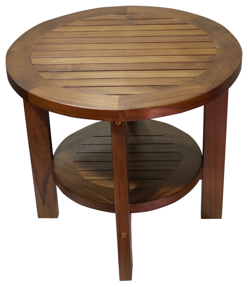 AlaTeak Coffee Side Round Table, Indoor/Outdoor, Patio/Garden/Yard/Bath ...