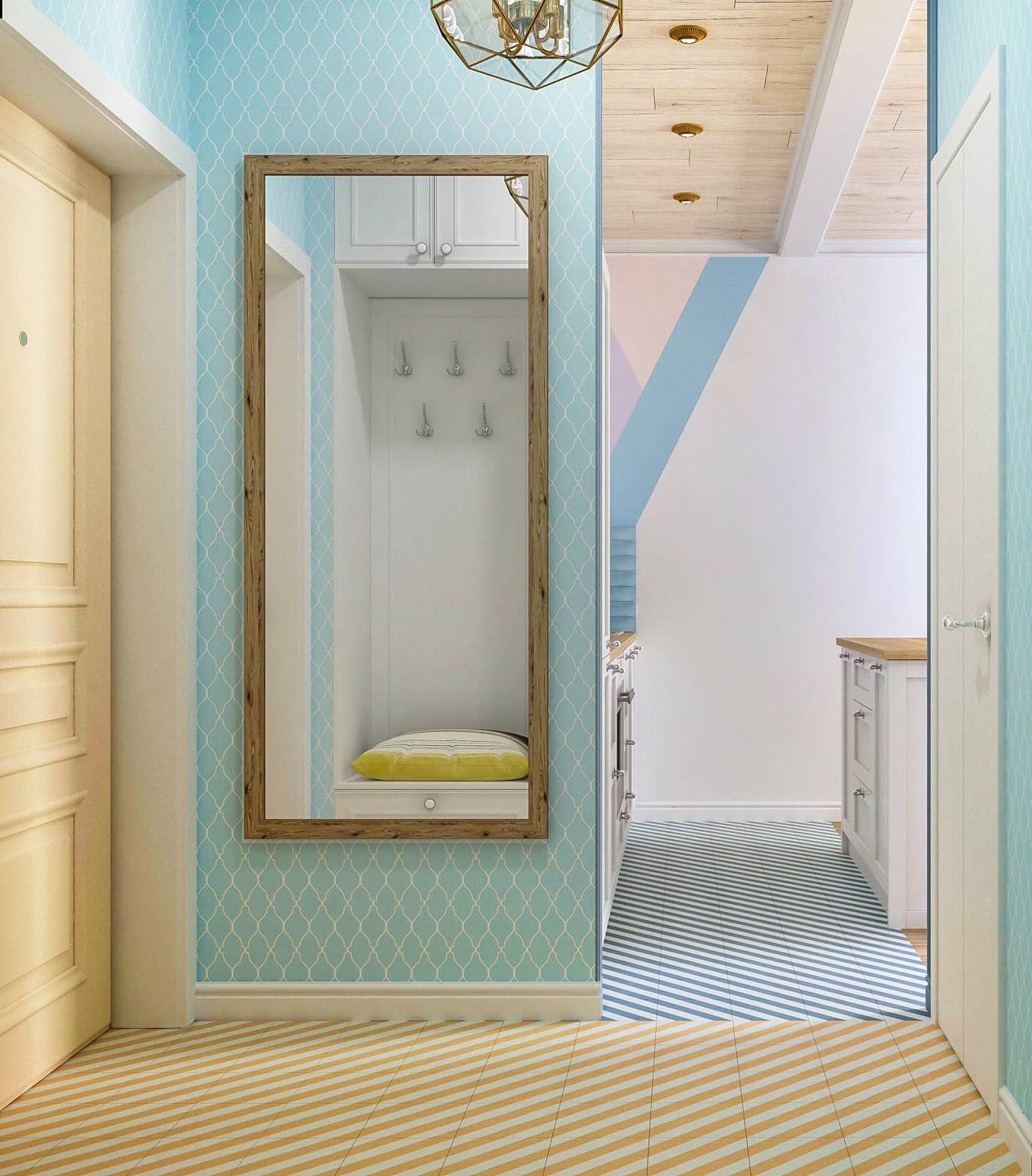 Оригинальный дизайн небольшой однокомнатной квартиры