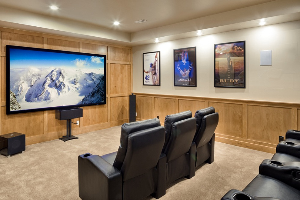 Modern home cinema in Denver.