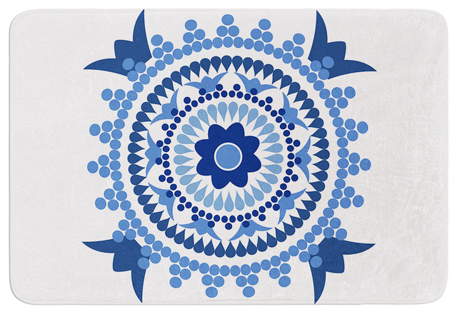 Carolyn Greifeld Bohemian Blues Blue White Memory Foam Bath Mat Carolyn Greifeld Bohemian Blues Blue White Memory Foam Bath Mat