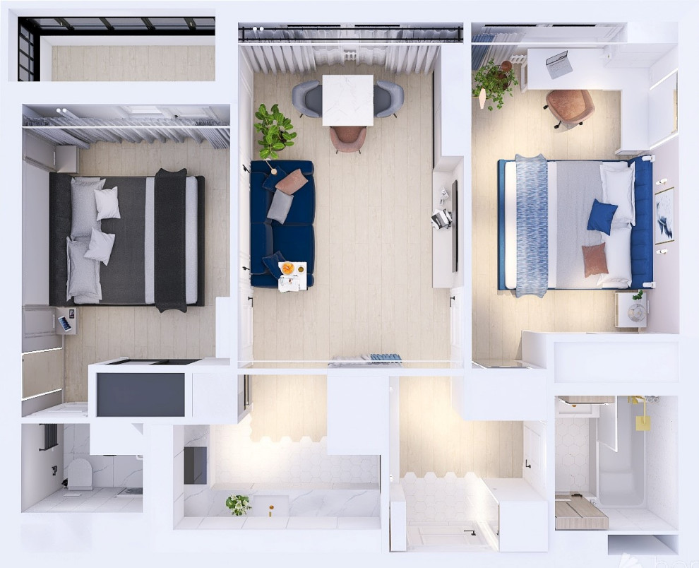 Планировка квартиры 57 кв. м.