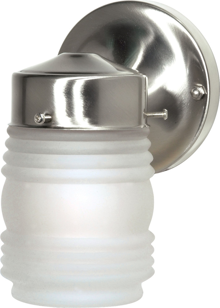 Nuvo 1Light Incandescent Outdoor Light Fixture, Brushed Nickel Beach