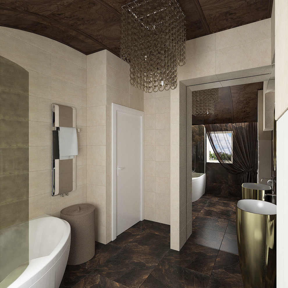 Ванная на мансардном этаже