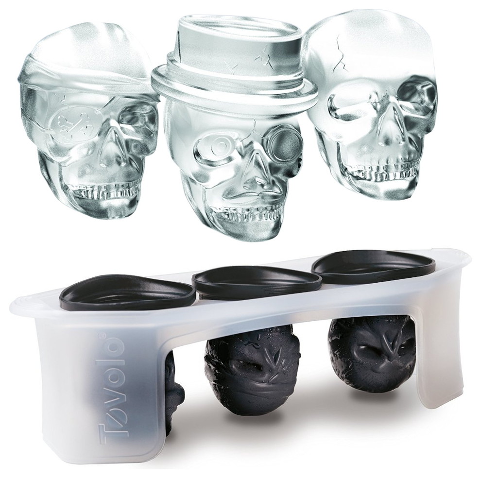 Tovolo Silicone Skull 3 Piece Ice Mold Set - Eclectic - Ice Trays And ...