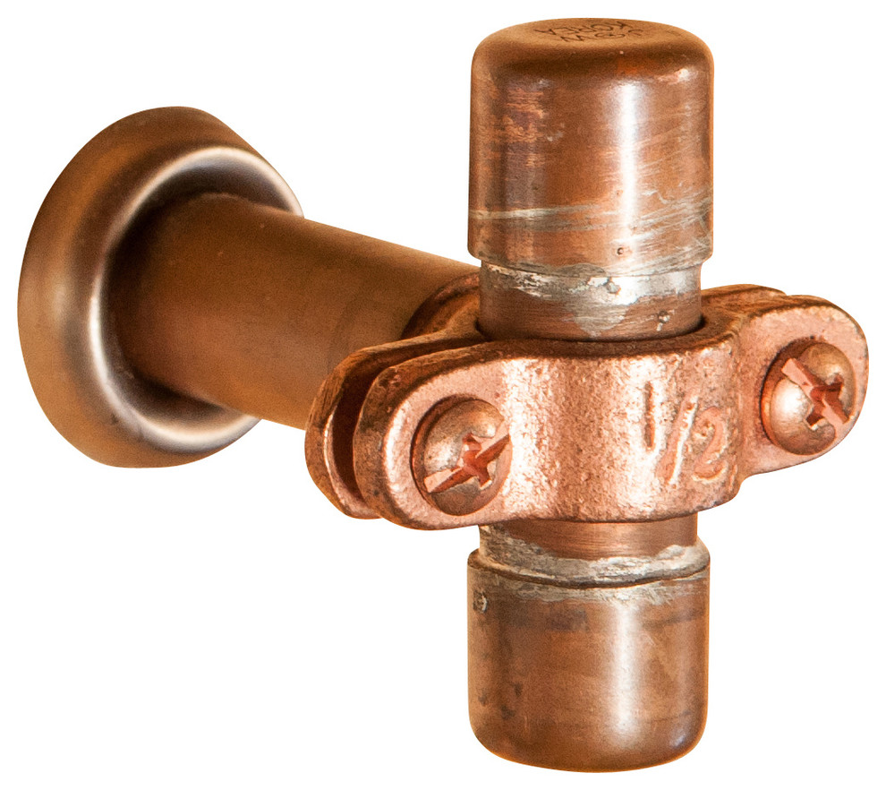 Example of a copper urban metal novelty-shaped cabinet or drawer knob design