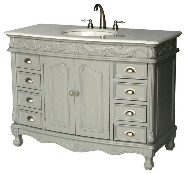 48 Antique Style Single Sink Bathroom, French Country Sink Vanity