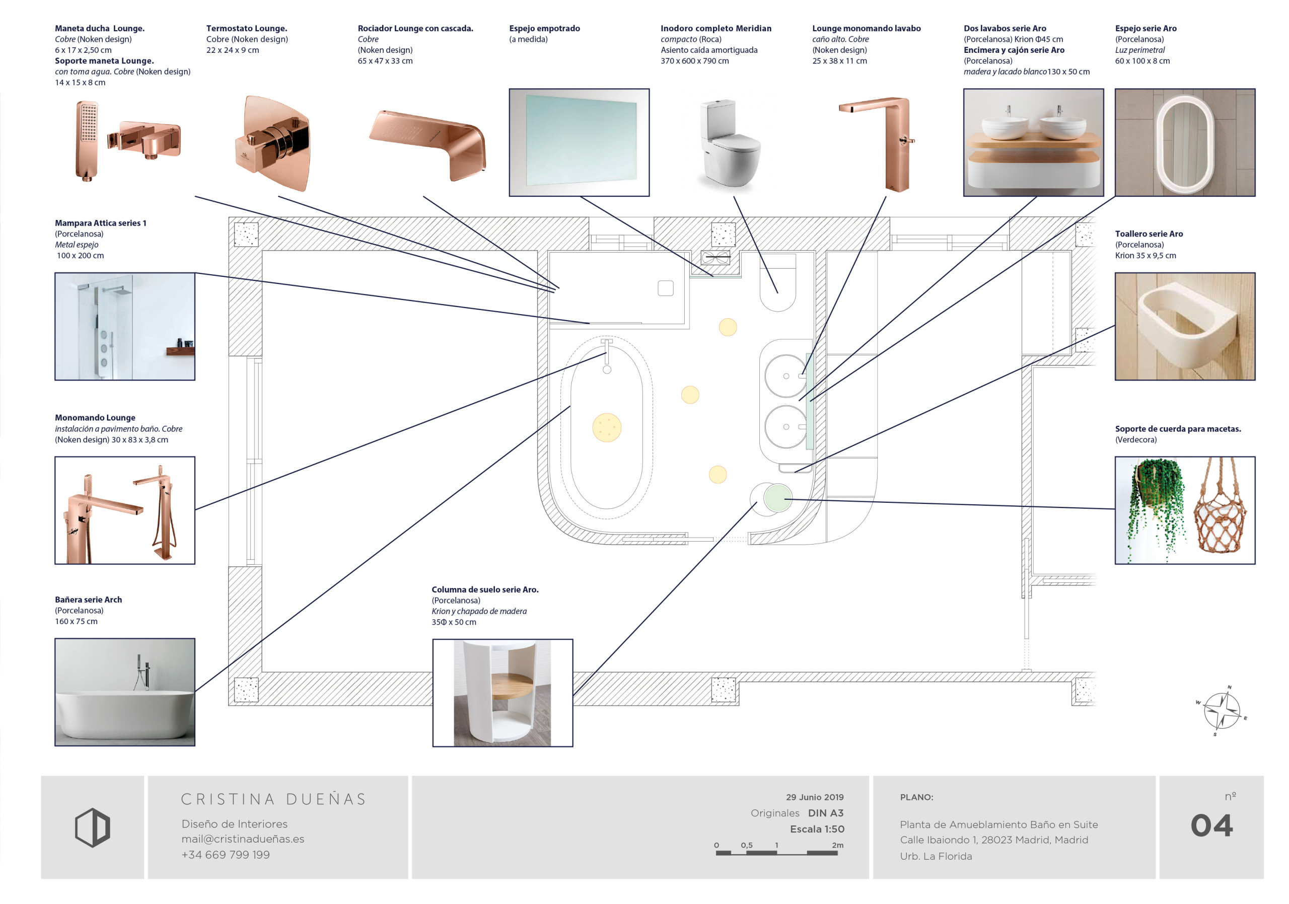 Planta de Amueblamiento Baño en Suite