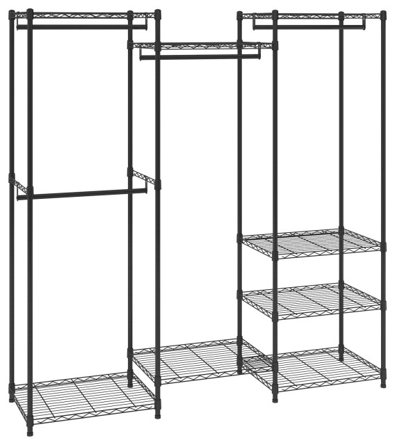 VEVOR Clothes Rack Rolling Clothing Garment Rack 4 Hang Rods & 8