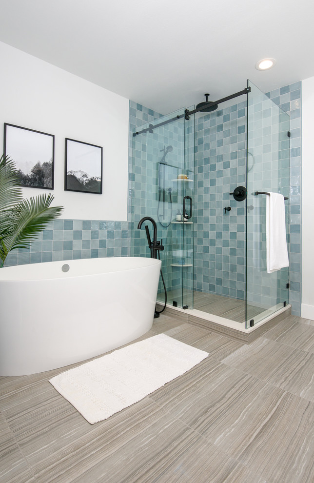 Calming Blue Master Bath - Transitional - Bathroom - Seattle - by Lux ...