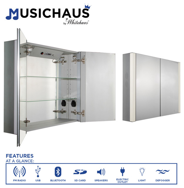 Musichaus Double Door Cabinet Modern Medicine Cabinets By Alfi Trade Houzz