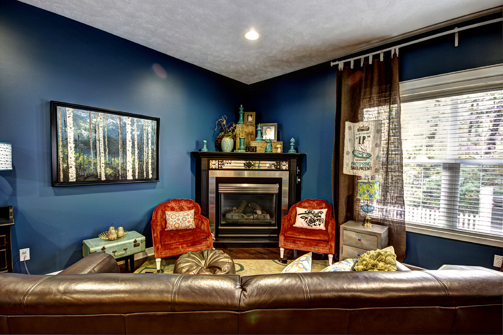 This is an example of an eclectic living room in Grand Rapids.