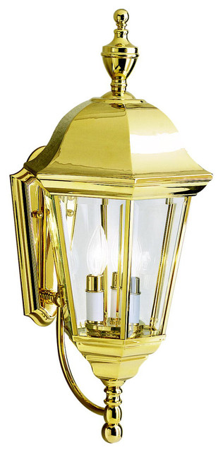 Polished Brass Lifetime Finish Grove Mill 3 Light 24 Outdoor Wall Polished Brass Lifetime Finish Grove Mill 3 Light 24 Outdoor Wall Traditional Lights And Sconces By We Got Lites