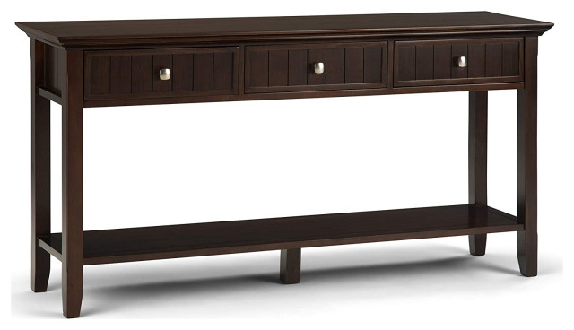 Large Console Table, Drawers and Shelf, Great for Storage, Dark Brunette Brown - Transitional ...