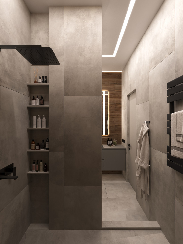 Дизайн интерьера квартиры 77 м2 с 2-мя санузлами и гардеробной