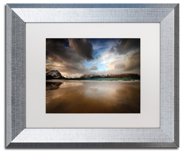 Philippe Sainte-Laudy 'Ramberg Beach' Art, Silver Frame, 11"x14", White Matte