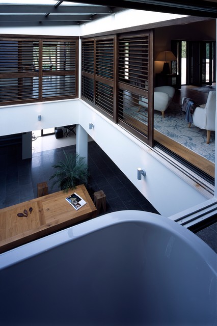 Mezzanine View medelhavsstil-vardagsrum