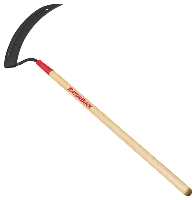 RazorBack 12" Grass Hook With Wood Handle Transitional Gardening Hand Tools by Emery