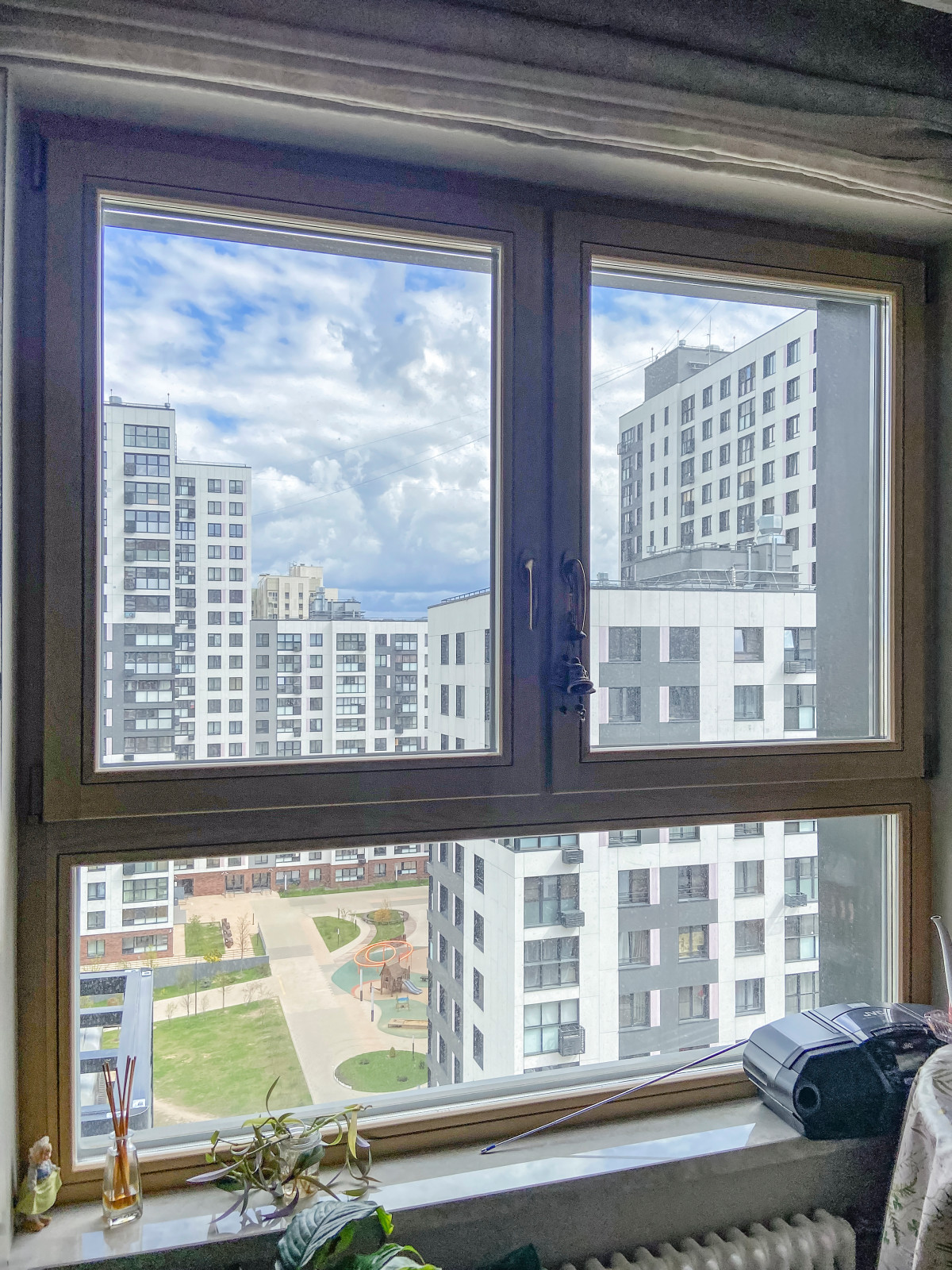 Дерево-алюминиевые окна из дуба в ЖК "Гринада".