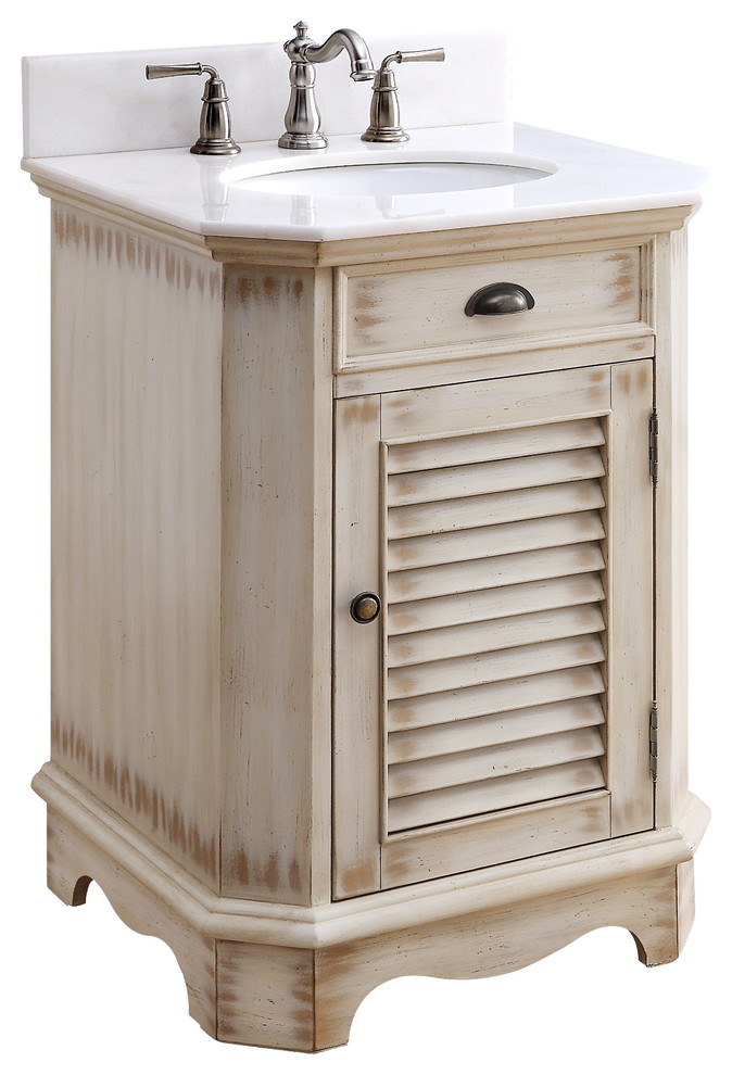 24" Abbeville Rustic Beige Bathroom Vanity Farmhouse Bathroom