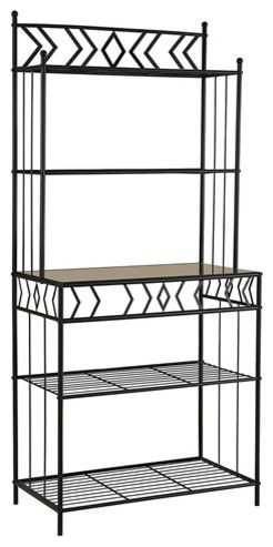 Amazing Kitchen Bakers Rack, Black Metal - Transitional - Baker's Racks ...