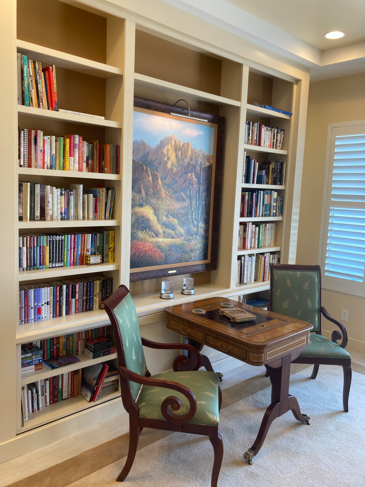This is an example of a medium sized contemporary home office in Phoenix with a reading nook.