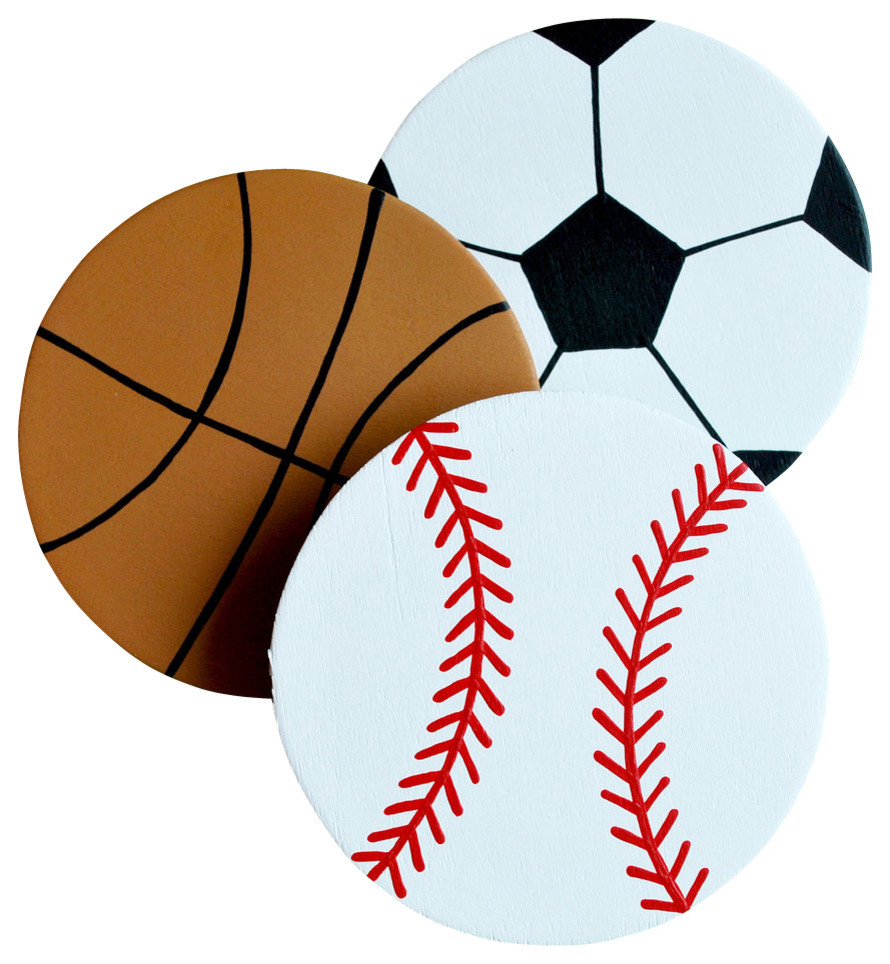 Sports Balls Quilt Clips set of 3 - Baseball, Basketball, Soccer Ball