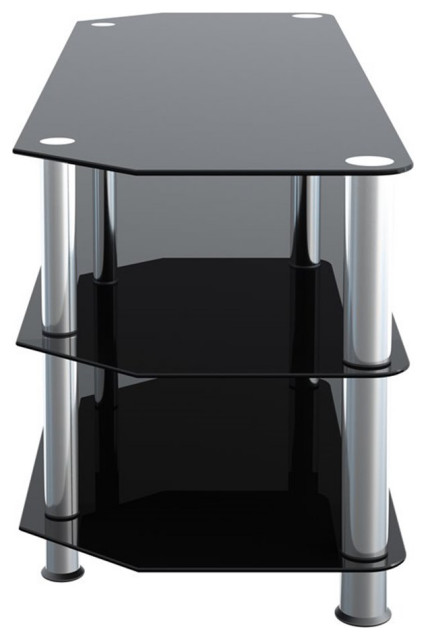 AVF Transitional Steel and Glass TV Stand for up to 60" TVs in Black ...