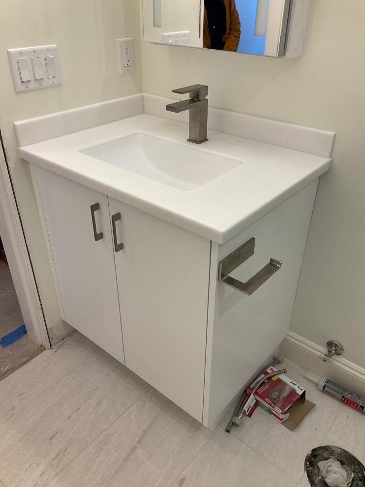 Modern white bathroom of vanity