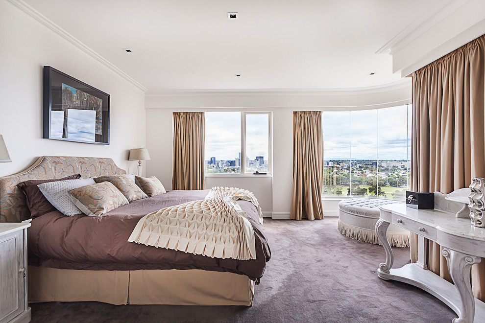 Design ideas for a large contemporary bedroom in Melbourne.