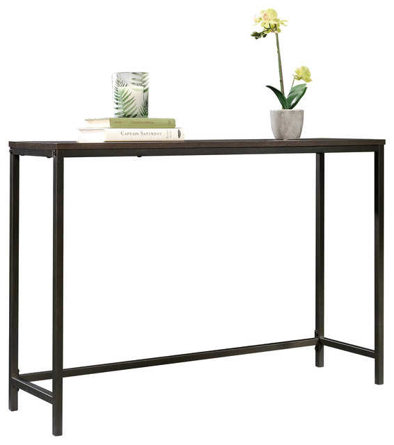 North Avenue Sofa Table Smoked Oak Industrial Console Tables