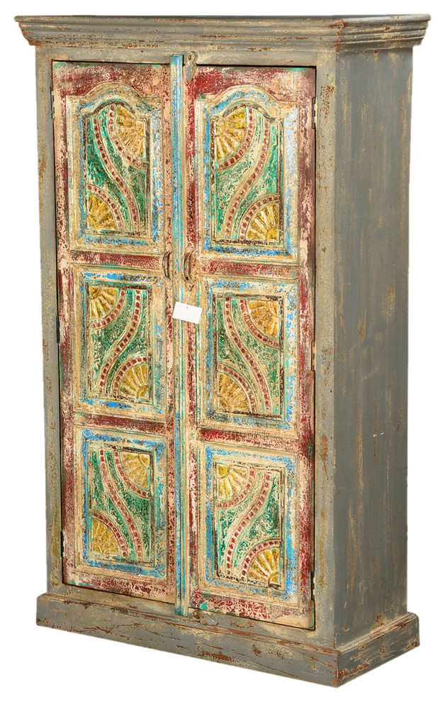 Van Gogh Swirls Solid Wood 2 Door Armoire Cabinet