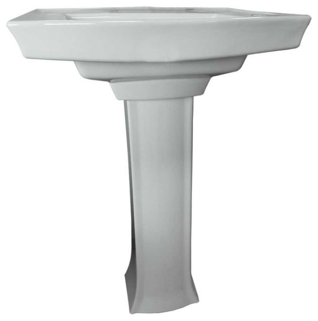 KOHLER K2359895 Archer Pedestal Bathroom Sink w/ 8" Widespread