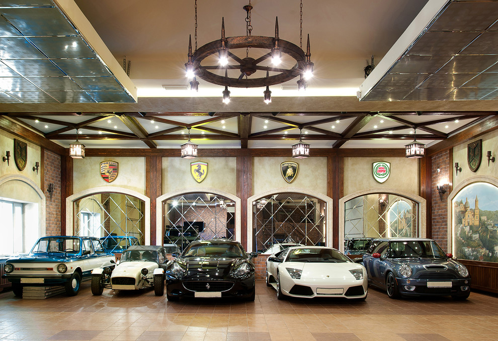 This is an example of a large eclectic garage in Moscow.