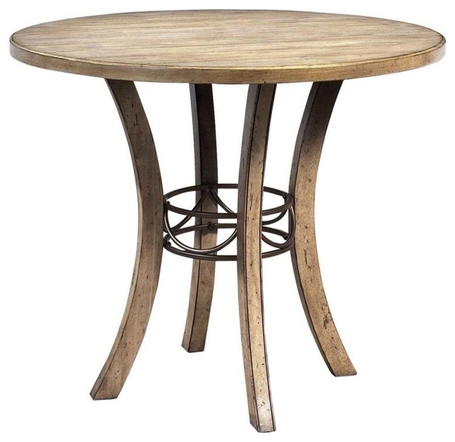 Hillsdale Charleston Round Wood Counter Height Table, Desert Tan -4670CTB