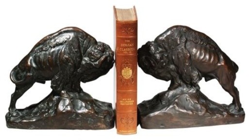 Bookends Bookend AMERICAN WEST Lodge Full Bodied Buffalo King of the